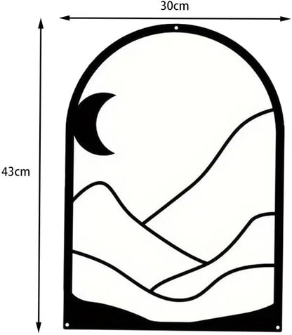 GSANMU Metal Minimalist Wall Decor - 3 Pcs black Bohemian Hanging Wall Single Line Art Wall Sculptures for Living Room,bathroom and staircase 17×11.8 inch