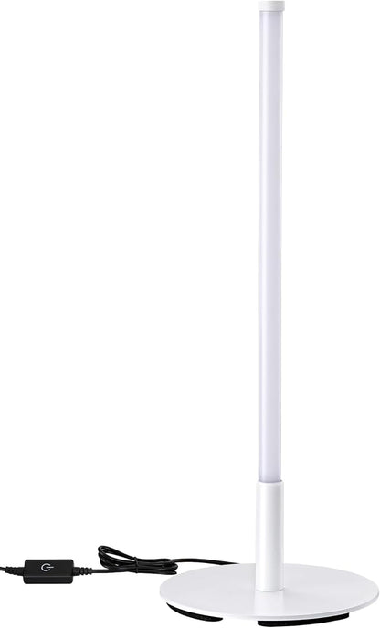 EDISHINE LED Table Lamp, Dimmable Bedside Lamp, 3 Color Temperature, Power Cord Touch Switch Desk Lamp, Upgraded Minimal Nightstand Lamp for Bedroom, Living Room, Gift, Metal Finish, Eye Caring, White