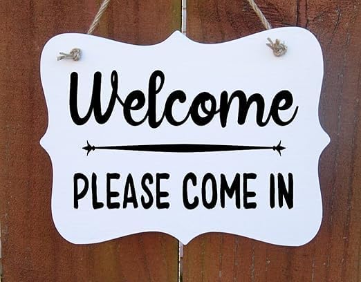 Rustic Wooden Signs Welcome Sign, Please Come in Sign Wall Art Decor Kitchen Cafe Pub Decor Gift 8x12 INCH