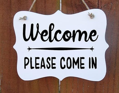 Rustic Wooden Signs Welcome Sign, Please Come in Sign Wall Art Decor Kitchen Cafe Pub Decor Gift 8x12 INCH