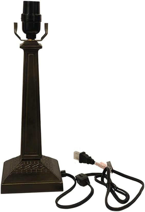 HUIMEIJU Table lamp Base with 10-14 inch lampshade, Tiffany Table lamp Base (Square)