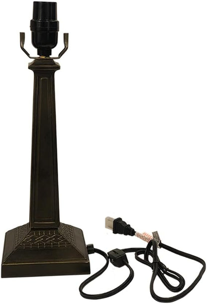 HUIMEIJU Table lamp Base with 10-14 inch lampshade, Tiffany Table lamp Base (Square)