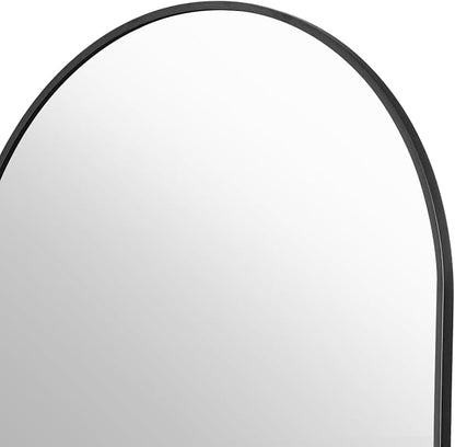 Koonmi 38"x77" Arched Full Length Mirror, Black Large Floor Mirror with Aluminum Alloy Frame, Standing Hanging or Leaning Wall-Mounted Full Body Mirror for Living Room and Bedroom