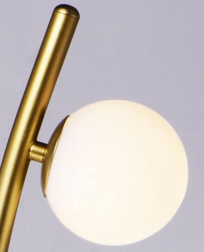 ET2 Lighting Rover Floor Lamp | Metallic Gold Finish | Matte White Glass Shade | Modern Standing Floor Lamp for Living Rooms and Reading Nooks | Plug in Power Cord | E24769-11MG