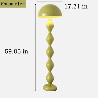 Green Mushroom Floor Lamp with Dome Lampshade,Dimmable Standing Lamp with Footswitch,Modern Style Reading Lamp for Living Room Bedroom and Office