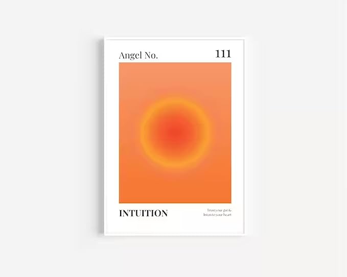 Colorful Angel Number Aura Poster Set of 3 Spiritual Posters Canvas Grainy Gradient Prints Trendy Preppy Wall Art Aesthetic Room Decor Affirmation Inspirational Quotes Wall Art 24x36 Inch Unframed