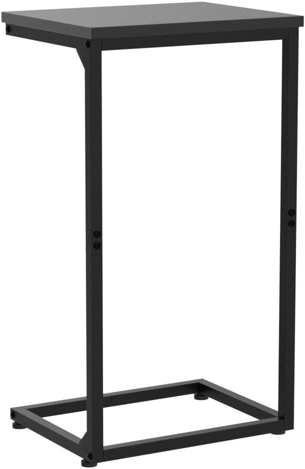 AMHANCIBLE C Shaped End Tables Set of 2, Couch Side Tables that Slide Under Sofa, TV Trays for Living Room, Bedroom, Small Space, Black, HET02BBK