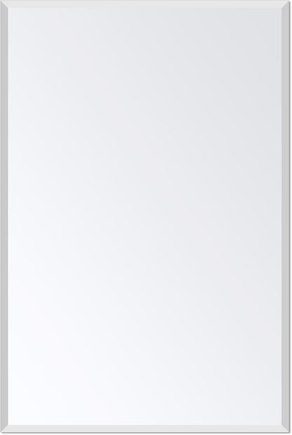 Frameless Bathroom Mirror for Wall, Rectangle Beveled Edge Mirror for Over Sink, Tempered Glass, Shatterproof, Hangs Horizontally or Vertically for Living Room, Entryway, Restroom, 24" x 16"