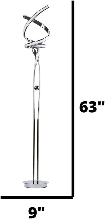 Finesse Decor Munich LED Chrome 63" Floor Lamp // Dimmable