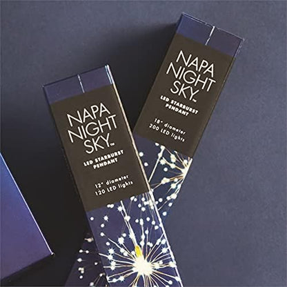 NAPA Garden Collection - Napa Night Sky LED Starburst Lights (Small) with 120 Warm White LED Lights, 40 Copper Strands, Remote Included