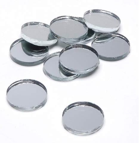 0.5 inch Small Tiny Round Craft Mirrors Bulk 50 Pieces Mirror Mosaic Tiles