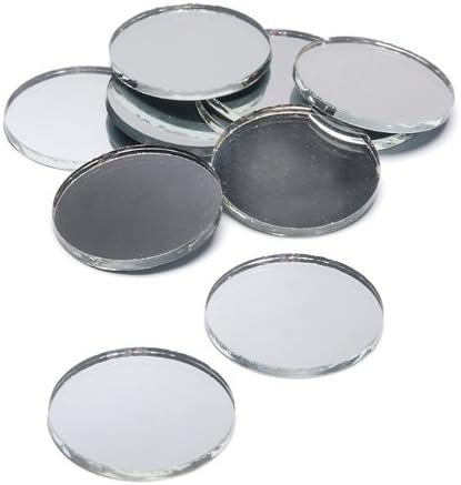 1 inch Small Mini Round Craft Mirrors Bulk 100 Pieces Mirror Mosaic Tiles