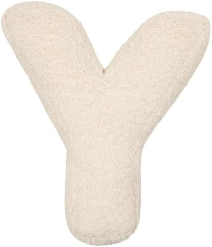 Letter Pillow English Letter Plush Pillow Cozy Lambswool Initial Throw Pillow Alphabets Letter Decorative Cushion Comforting Huggable Stuffed Cushion for Bedroom Sofa（15.7 * 13.8 * 3.9 in）