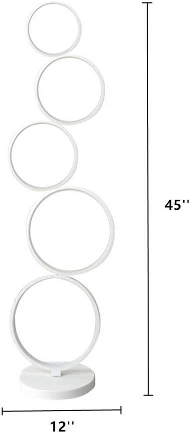 LAKIQ Modern Living Room LED Floor Lamps Plug-in Acrylic Stacked Rings Standing Lamps for Bedroom(White, Neutral Light)