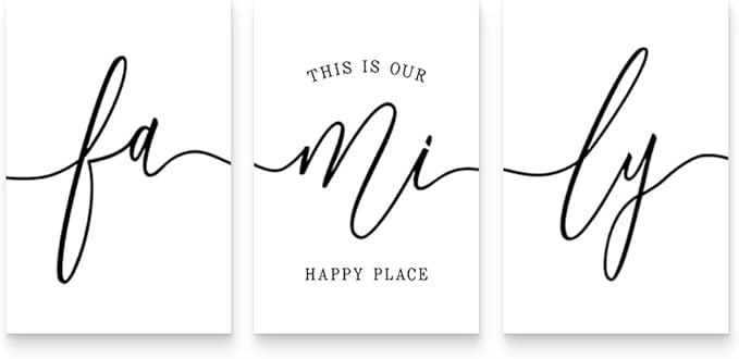 GUBIYU Family Wall Decor Home,Love Wall Art Set of 3 for Living Room Kitchen Modern Hallway Decor, Large Living Room Wall Decor,Family Signs for Home Decor Office Wall Hanging Decor for Walls 16"x24"