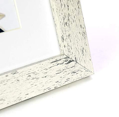 Rustic White Wooden 11x14 Picture Frame, Display 11x14 without Mat or 8x10 with Mat，Wall Gallery Photo Frames