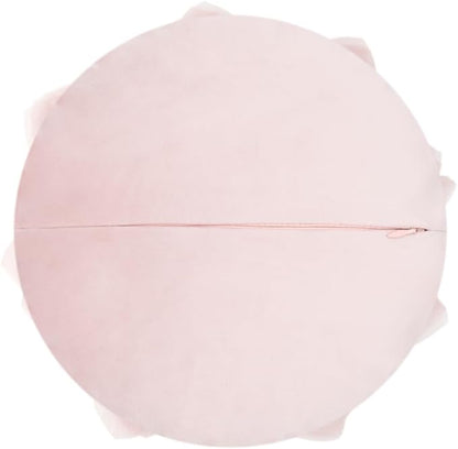 Cute 3D Flower Throw Pillow 12 Inch Round Blush Pink Peach Blossom Decorative Pillow Handmade Elegant Floral Accent Pillow Cushion for Bed Couch Bedroom Living Room Boho Aesthetic Home Decor