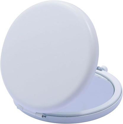 Compact Mirror for Purse, Metal Round Shell, Double-Sided 1X/2X Magnifying, Portable Travel Small Makeup Mirror, Mini Pocket Mirror, White,4 Packs