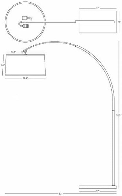 Robert Abbey Archer Small Warm Brass Arch Floor Lamp