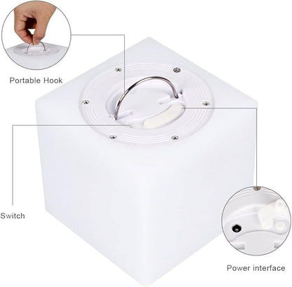 Cube Shape Color LED Mood Lamp, Rechargeable Dimmable Night Light with Remote Control 16 Dimmable Colors 4 Effects for Kids and Adults,Ambient Decorative Party Lighting (Cubic 10 * 10cm)