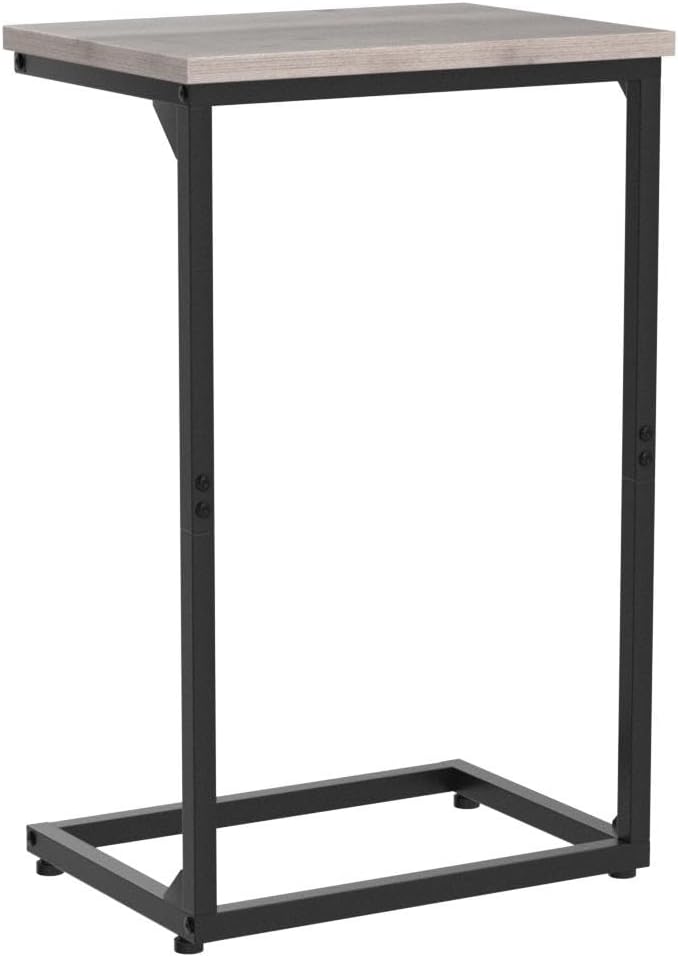 AMHANCIBLE C Shaped End Tables Set of 2, Couch Side Tables that Slide Under Sofa, TV Trays for Living Room, Bedroom, Small Space, Grey, HET02BGY