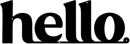 Vineland Metal Wall Art, Large Black Hello Sign Sculpture, 23.6 x 7.6 Inches, Minimalist Design, Indoor&Outdoor Hanging Decor, Matte Finish