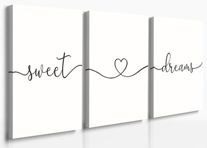 GUBIYU Sweet Dreams Wall Art Above Bed Decor for Master & Guest Room, Large & Small Rooms, Clean Girls Room Decor, Farmhouse Wall Art, 24"x36