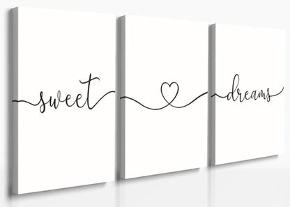 GUBIYU Sweet Dreams Wall Art Above Bed - Master Bedroom Decor Large Art - Clean Girl Room Decor Sign - Farmhouse Guest Room Pictures - 20"x28"