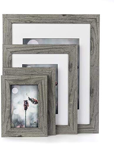 Grey 5x7 Picture Frame set of 3,Display 5x7 without Mat or 4x6 with Mat