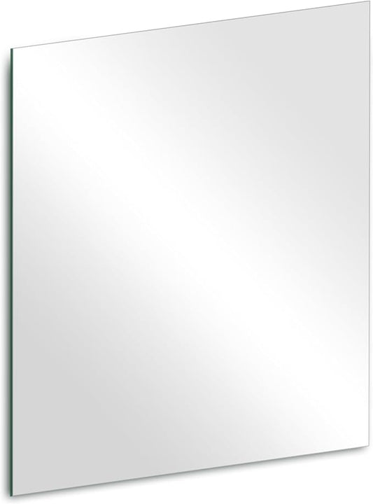 14 x 12 inch Glass Wall Mirror Tile Self Adhesive Frameless High Clear Mirror Sheet for Wall, Home Gym, Door, Bathroom, Bedroom Decor