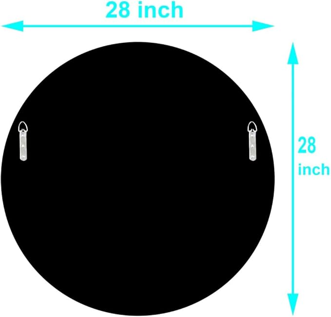 QMDECOR Round Wall Mirror 28x28 inch Crystal Crush Diamond Decor for Home Decoration Silver Mirror.