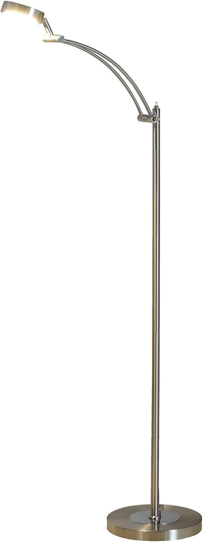 Ore International HBL2315 54" in Tinsley Silver Integrated Led Task Floor Lamp