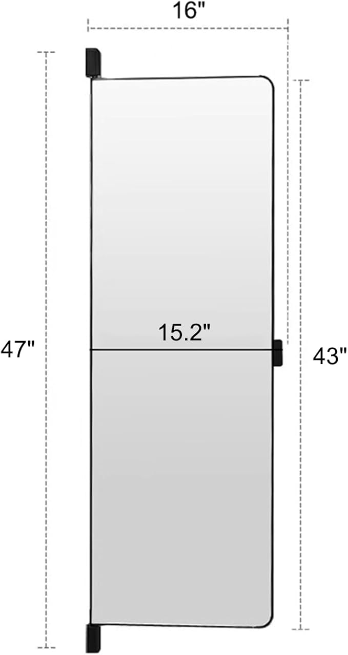 180° Swivel Full Length Mirror, 43" x 15.2" Wall Mounted Full Length, Hideaway Closet Mirror for Cloakroom, Bedroom, Door