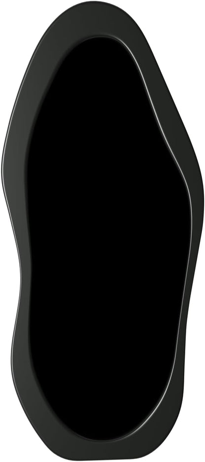 67"x 30" Irregular Wavy Full Length Mirror Black Wooden Framed Full Body Mirror Hanging/Leaning Wall Mounted Mirrors for Bedroom Living Room Cloakroom