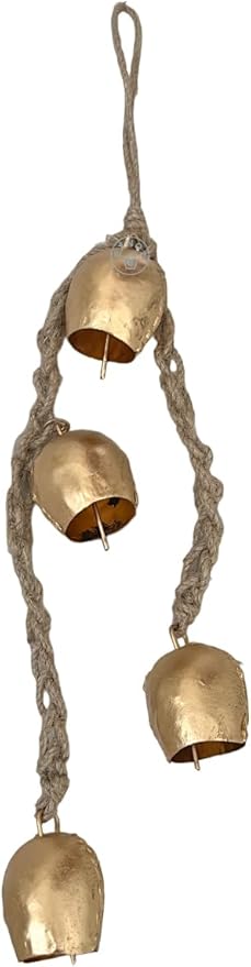Set of 3 Giant Harmony Decorative Bells Vintage Rustic Home Decor Handmade Christmas Large Bells 8" 6" 4" (2" Chime Bells)