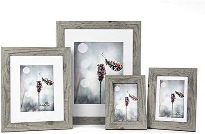 Grey 8x10 Picture Frame set of 2,Display 8x10 without Mat or 5x7 with Mat