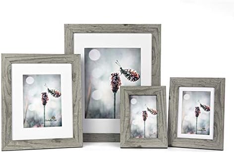 Grey 11x14 Picture Frame set of 2,Display 11x14 without Mat or 8x10 with Mat，Wall Gallery Photo Frames