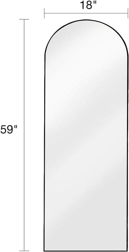 ITSRG Floor Mirror, Full Length Mirror with Stand, Arched Wall Mirror Full Length, Black Floor Mirror Freestanding, Wall Mounted for Bedroom, Black
