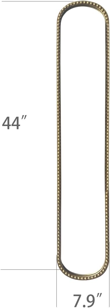 Long Skinny Mirror for Wall,Gold Narrow Oval Mirror for Entryway Bath,Metal Frame with Gold Decor Mirrors,7.9X 44 3-Pack