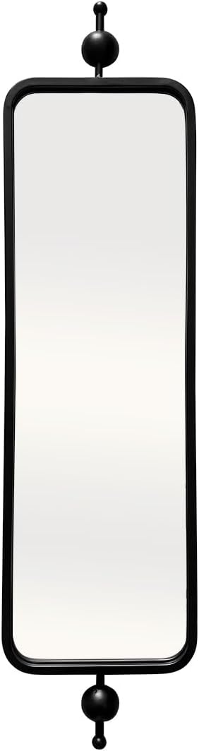 Black Long Mirror for Skinny Entryway Living Room badroom,Full Lenth Thin Retangle Mirror with Round Corner 9" X 36‘