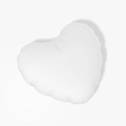MOJUN Heart Pillows, White Bow Ruffle Love Heart Shaped Throw Pillows Decorative Pillow Cushion for Sofa Bed Living Room Home Decor Wedding Gifts Pillows, 19.6"×15.7"