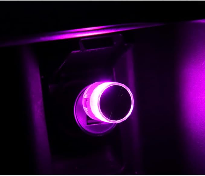 USB LED Atmosphere Light, 5V/1A 1.5W Mini USB Smart Light LED Car Interior Ambient Atmosphere Night Lamp for Cars Laptops Home Office Decoration,Pink Purple