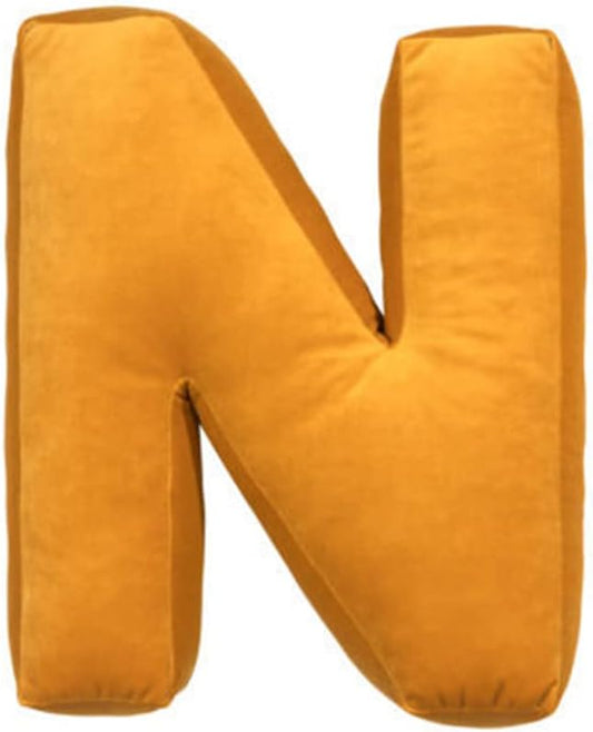 vctops Soft Velvet Letter Pillow English Alphabet A to Z Letter Decorative Throw Pillow for Bedroom Living Room Decor (N,16"x13.5")
