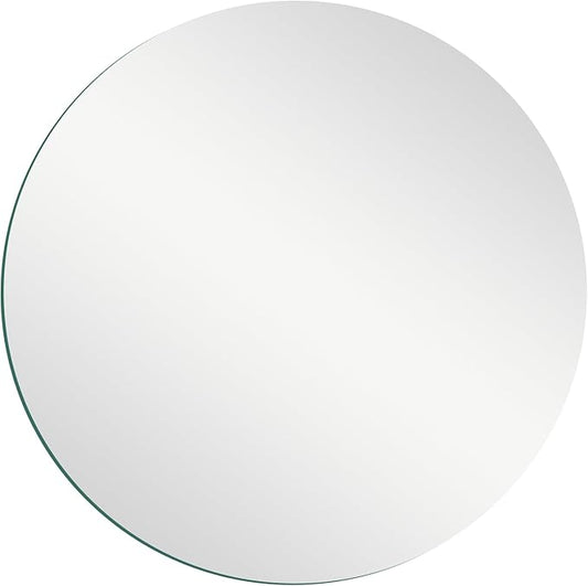 10 inch Glass Round Mirror Circle Wall Mounted for Bathroom, Living Room, Home Decor, Small Round Mirror Plate Trays for Wedding Table Centerpieces