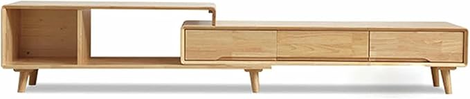 Extendable TV Stand Minimalist Rectangle Entertainment Center TV Console Table with Drawers and Open Shelves for Living Room, Bedroom~/