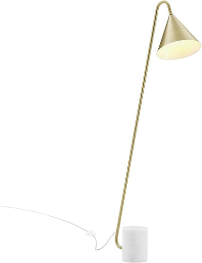 Modway EEI-6531-SBR Ayla Marble Base Floor Lamp, Satin Brass