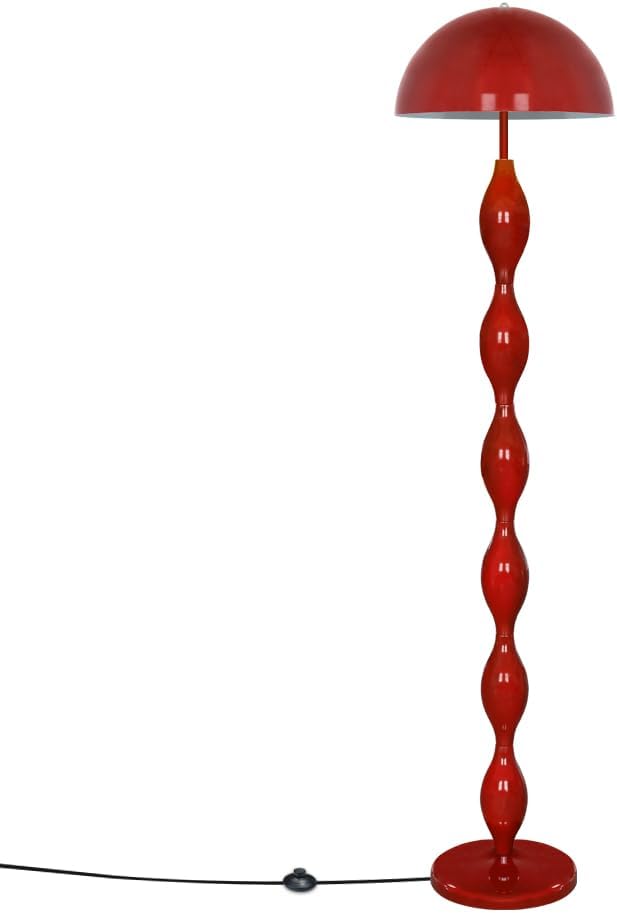 Floor Lamp Creative Mushroom Lamp, Creamy Style Modern Tall Lamp with Foot Switch, Red Standing Lamp for Living Room, Bedroom, Office, Corner, E26/E27 Bulbs Compatible