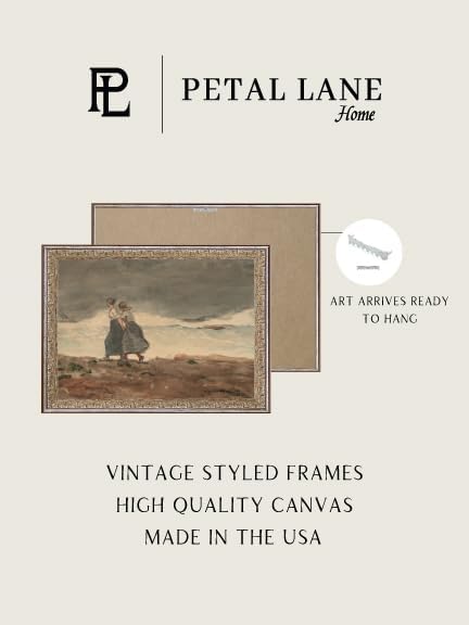 Petal Lane Antique Wall Decor - 12x10 Framed Antique Decor - Make Your Own Gallery Wall Frame Set - Dark Academia Wall Decor - Canvas Wall Art with Vintage Frame (Sisters)