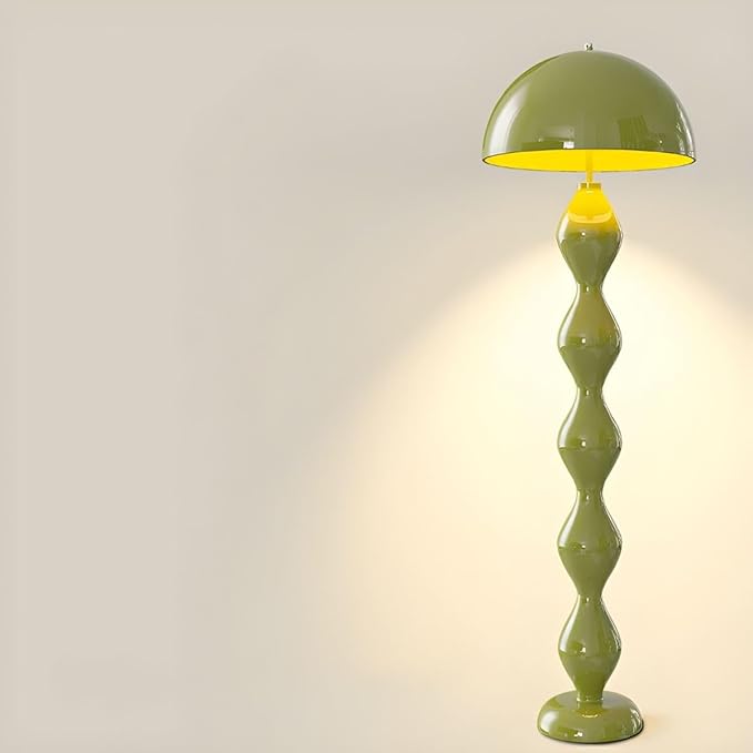 Modern Floor Lamp, Modern Standing Corner Lamp with Iron Lampshade, Tall Lamp Mid Century Standing Lamp with Foot Switch for Bedroom Reading Living Room (Red, Bulb Not Included)