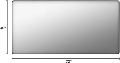 JISOSO Black Bathroom Mirror 72X40 Inch, Black Metal Framed Mirror for Wall, Rounded Rectangle Matte Bathroom Vanity Mirror with Tempered Glass, Anti-Rust, Horizontal/Vertical